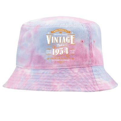 Vintage Made In 1934 90th Birthday Aged Perfectly Original Parts Tie-Dyed Bucket Hat