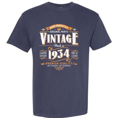 Vintage Made In 1934 90th Birthday Aged Perfectly Original Parts Garment-Dyed Heavyweight T-Shirt