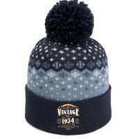 Vintage Made In 1934 90th Birthday Aged Perfectly Original Parts The Baniff Cuffed Pom Beanie