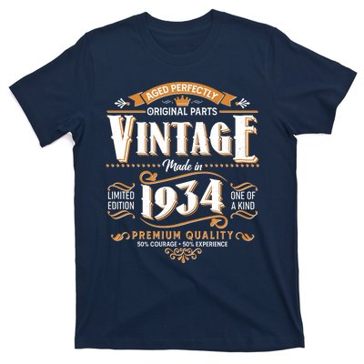 Vintage Made In 1934 90th Birthday Aged Perfectly Original Parts T-Shirt