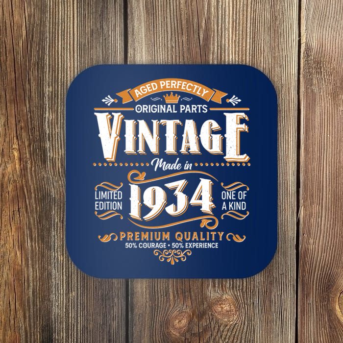 Vintage Made In 1934 90th Birthday Aged Perfectly Original Parts Coaster