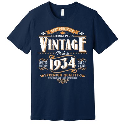 Vintage Made In 1934 90th Birthday Aged Perfectly Original Parts Premium T-Shirt