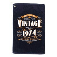 Vintage Made In 1974 50th Birthday Aged Perfectly Original Parts Platinum Collection Golf Towel