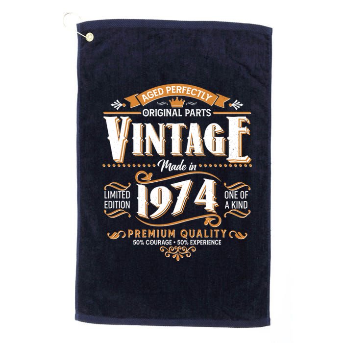 Vintage Made In 1974 50th Birthday Aged Perfectly Original Parts Platinum Collection Golf Towel