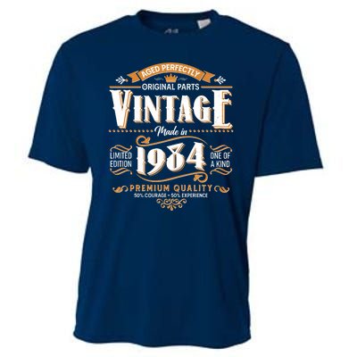 Vintage Made In 1984 40th Birthday Aged Perfectly Original Parts Cooling Performance Crew T-Shirt