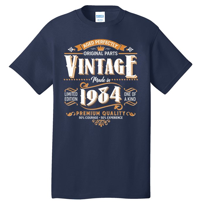 Vintage Made In 1984 40th Birthday Aged Perfectly Original Parts Tall T-Shirt