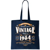 Vintage Made In 1984 40th Birthday Aged Perfectly Original Parts Tote Bag