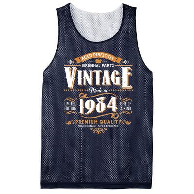 Vintage Made In 1984 40th Birthday Aged Perfectly Original Parts Mesh Reversible Basketball Jersey Tank