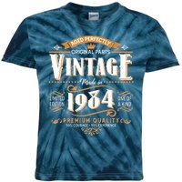 Vintage Made In 1984 40th Birthday Aged Perfectly Original Parts Kids Tie-Dye T-Shirt