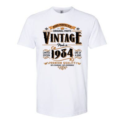 Vintage Made In 1984 40th Birthday Aged Perfectly Original Parts Softstyle® CVC T-Shirt