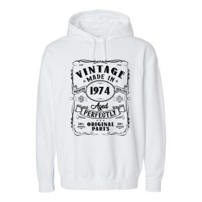 Vintage Made In 1974 One Of A Kind Limited Edition Aged Perfectly Original Parts Garment-Dyed Fleece Hoodie