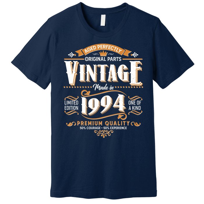 Vintage Made In 1994 30th Birthday Aged Perfectly Original Parts Premium T-Shirt