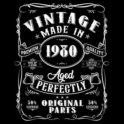 Vintage Made In 1980 One Of A Kind Limited Edition Aged Perfectly Original Parts T-Shirt
