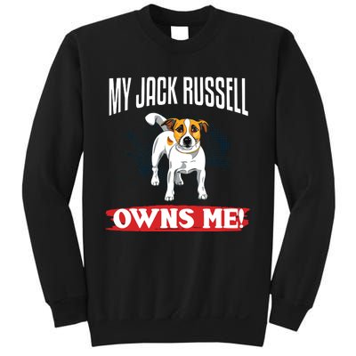 Vintage My Jack Russell Owns Me Dog Lover Terrier Parent Sweatshirt