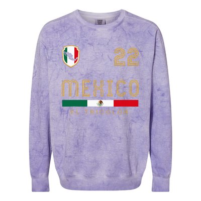 Vintage Mexico Jersey Futbol Soccer Flag Colorblast Crewneck Sweatshirt