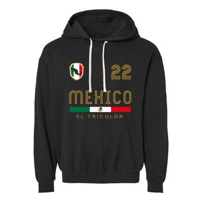 Vintage Mexico Jersey Futbol Soccer Flag Garment-Dyed Fleece Hoodie