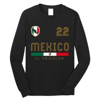 Vintage Mexico Jersey Futbol Soccer Flag Long Sleeve Shirt