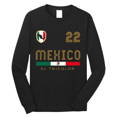 Vintage Mexico Jersey Futbol Soccer Flag Long Sleeve Shirt