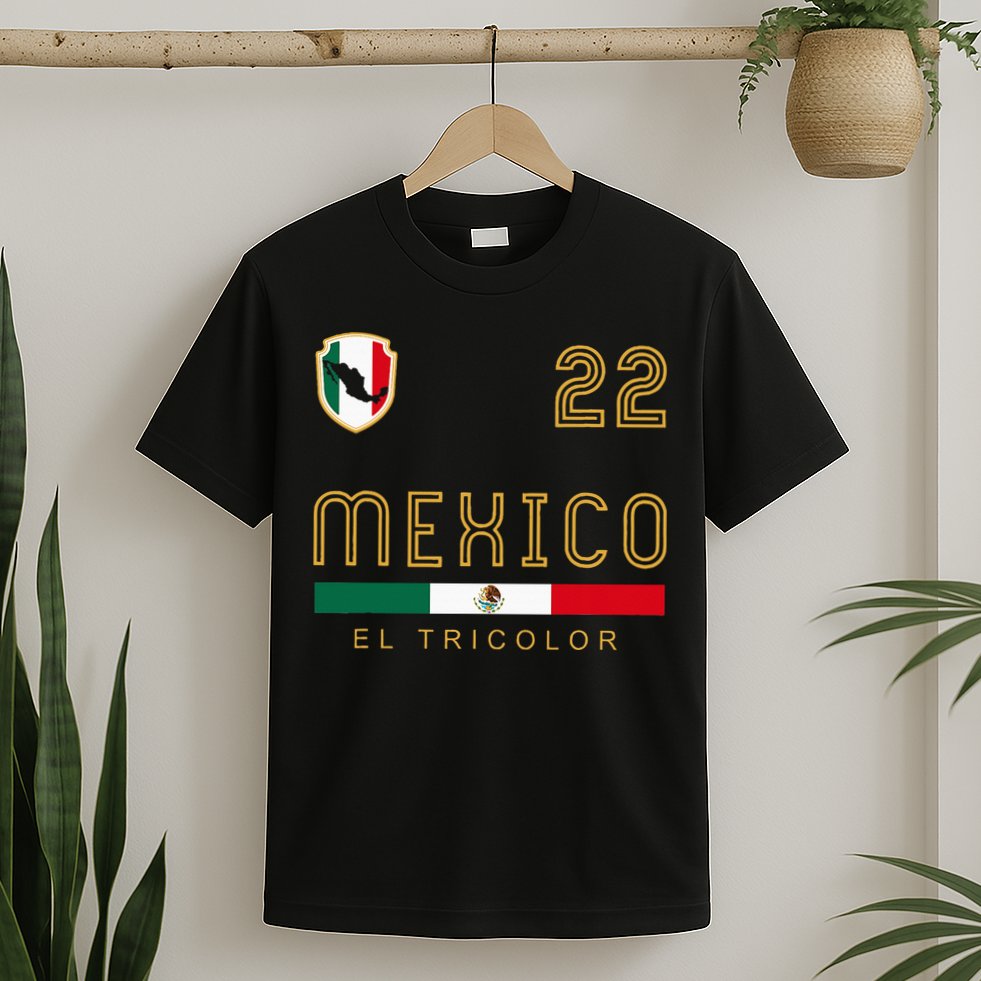 Vintage Mexico Jersey Futbol Soccer Flag T-Shirt