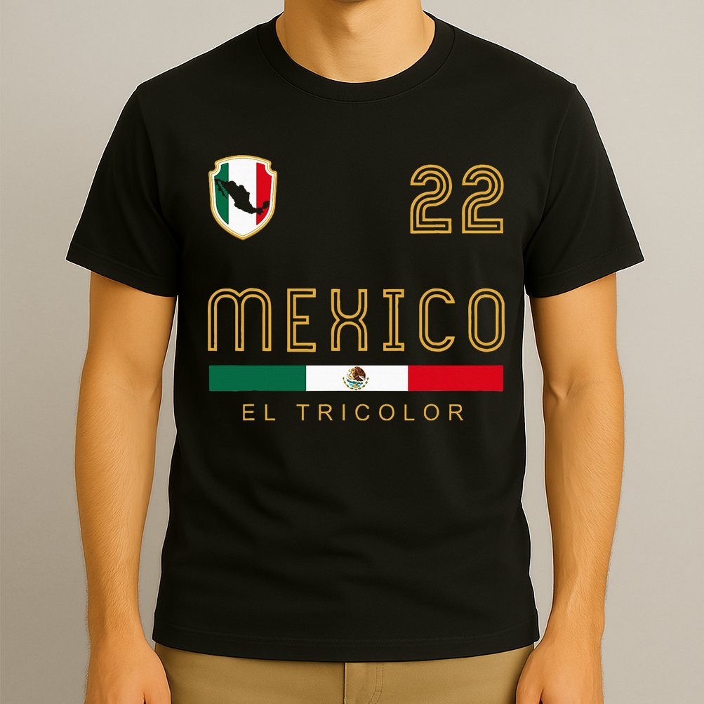 Vintage Mexico Jersey Futbol Soccer Flag T-Shirt