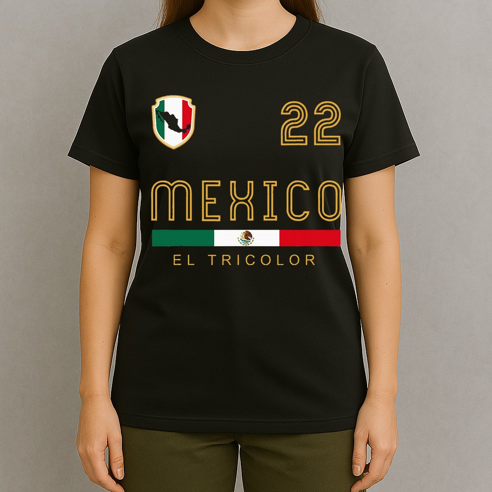 Vintage Mexico Jersey Futbol Soccer Flag T-Shirt
