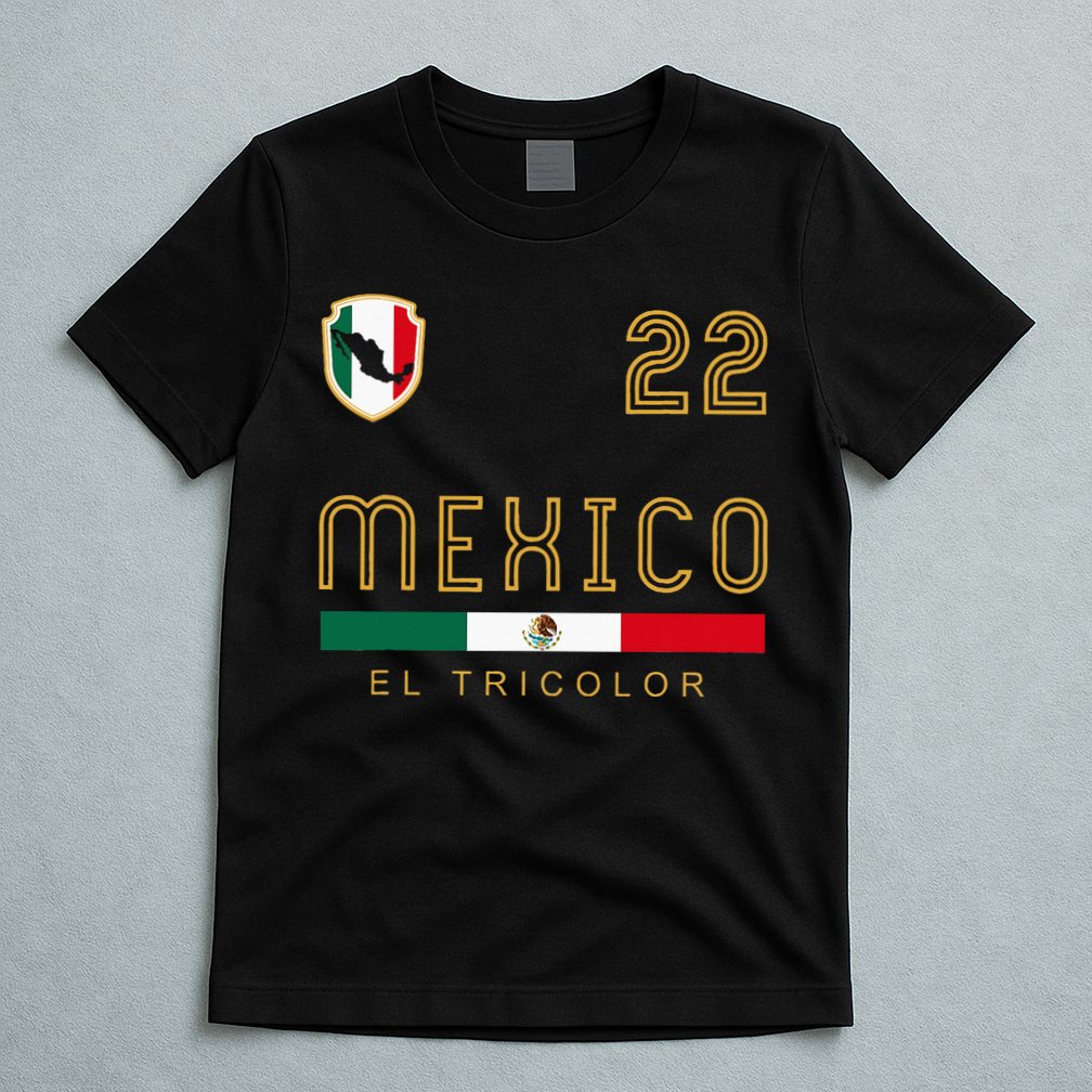 Vintage Mexico Jersey Futbol Soccer Flag T-Shirt