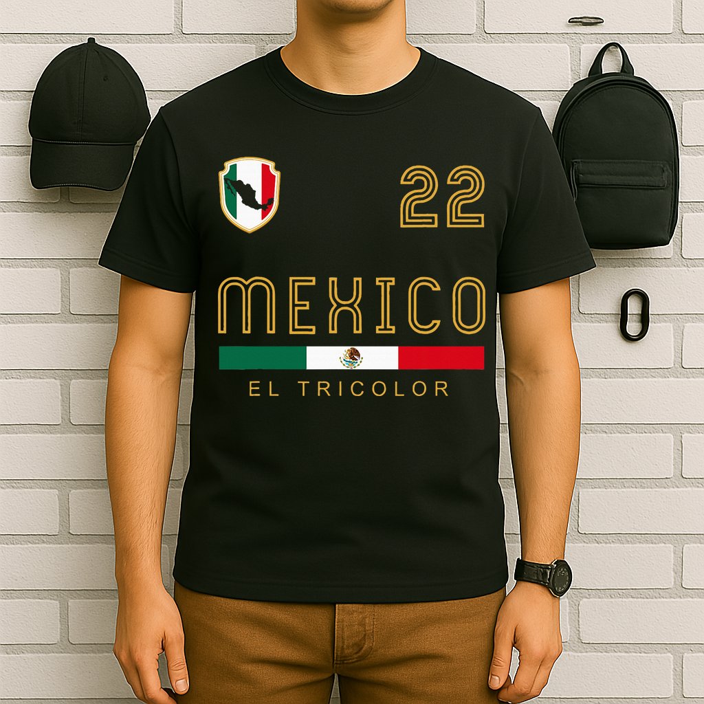 Vintage Mexico Jersey Futbol Soccer Flag T-Shirt