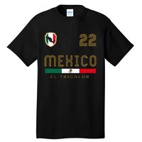 Vintage Mexico Jersey Futbol Soccer Flag Tall T-Shirt