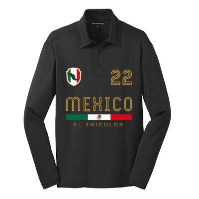 Vintage Mexico Jersey Futbol Soccer Flag Silk Touch Performance Long Sleeve Polo