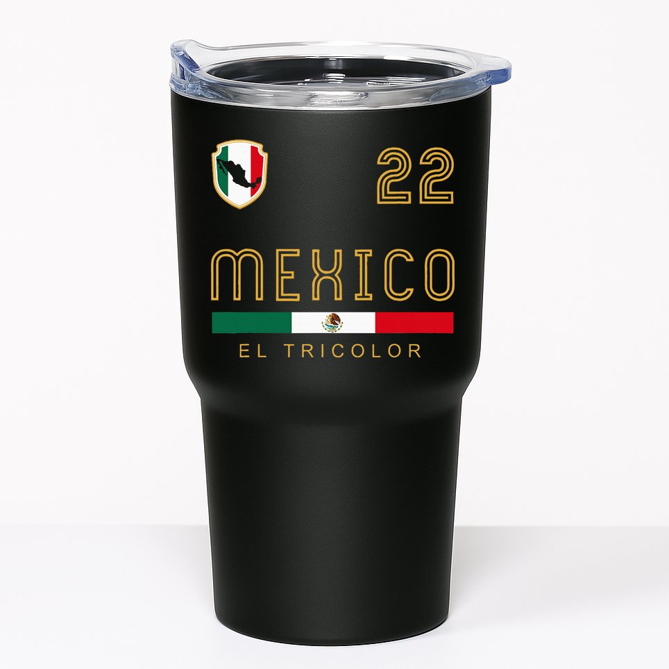 Vintage Mexico Jersey Futbol Soccer Flag Tumbler