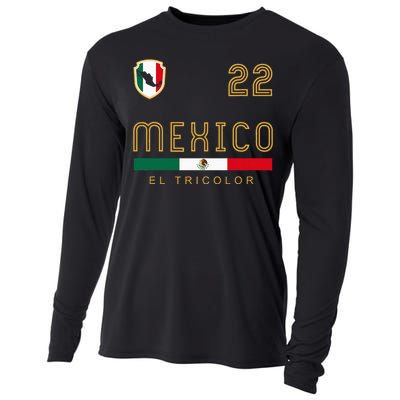 Vintage Mexico Jersey Futbol Soccer Flag Cooling Performance Long Sleeve Crew