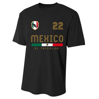 Vintage Mexico Jersey Futbol Soccer Flag Performance Sprint T-Shirt