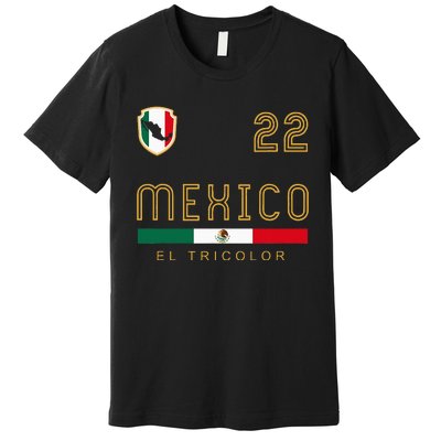 Vintage Mexico Jersey Futbol Soccer Flag Premium T-Shirt