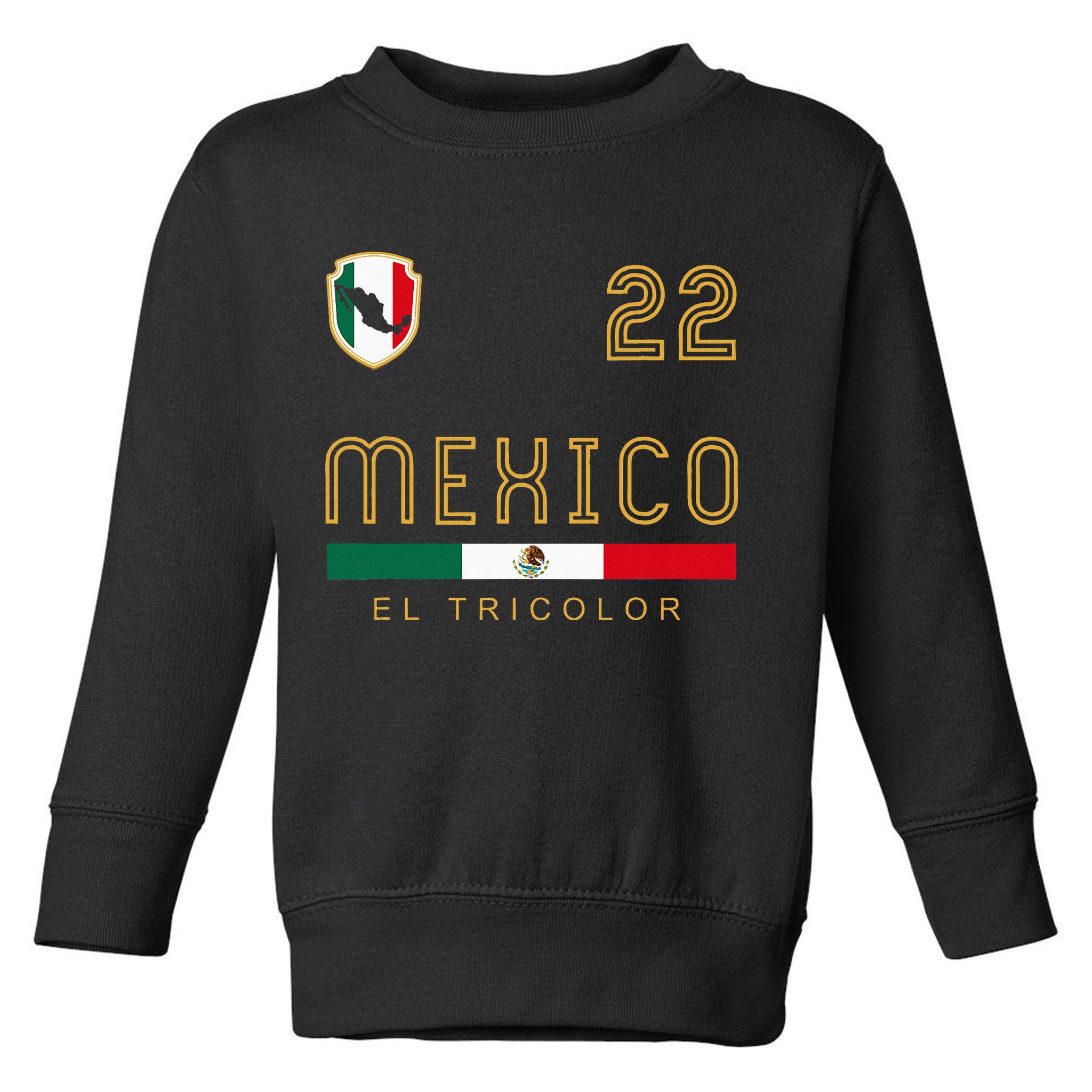 Vintage Mexico Jersey Futbol Soccer Flag Toddler Sweatshirt