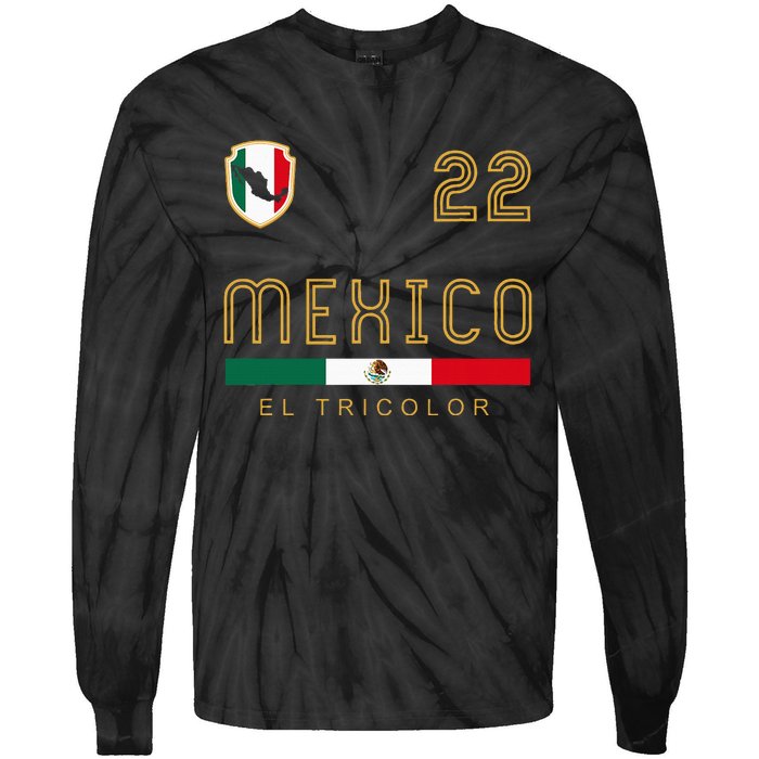 Vintage Mexico Jersey Futbol Soccer Flag Tie-Dye Long Sleeve Shirt