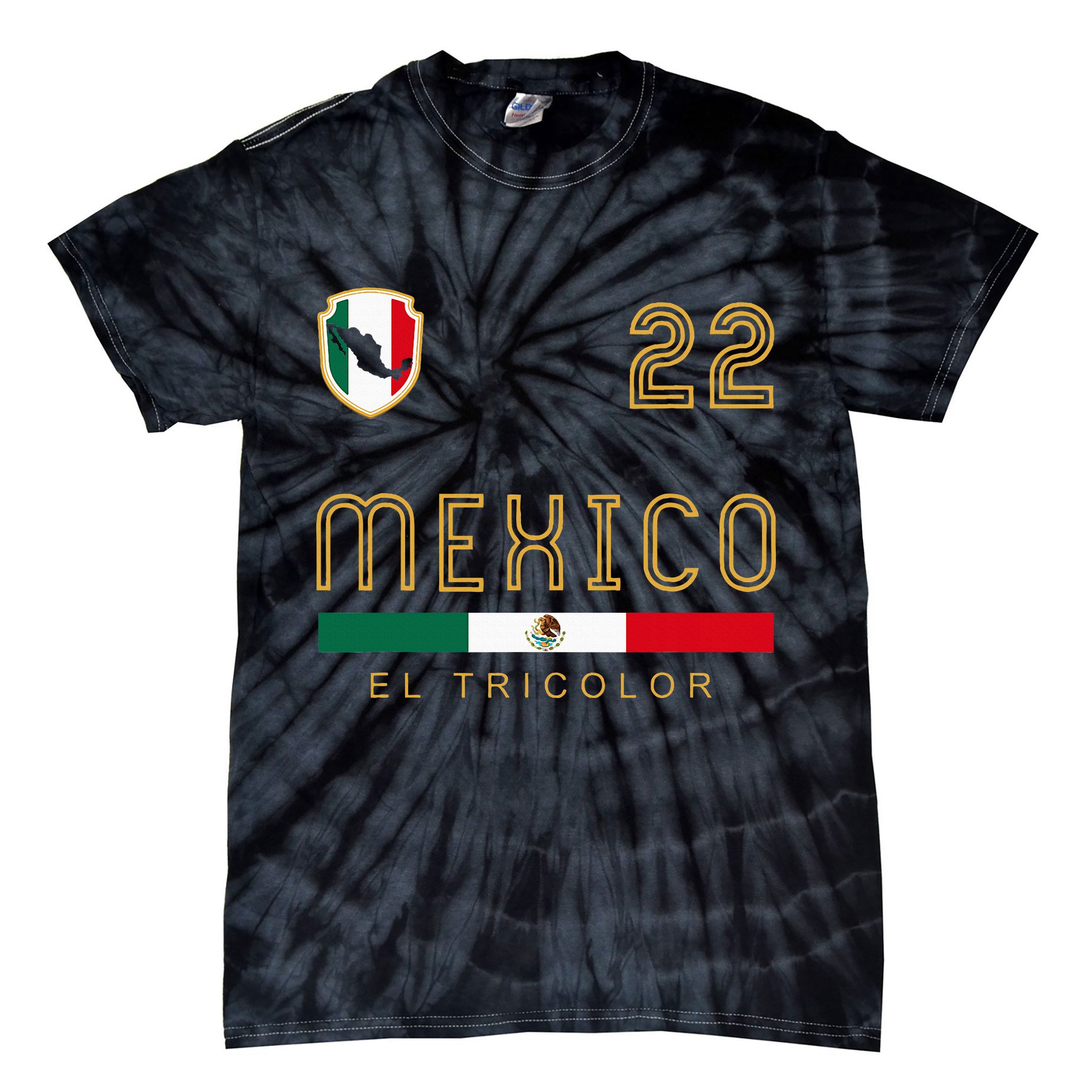 Vintage Mexico Jersey Futbol Soccer Flag Tie-Dye T-Shirt
