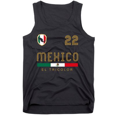 Vintage Mexico Jersey Futbol Soccer Flag Tank Top