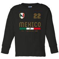 Vintage Mexico Jersey Futbol Soccer Flag Toddler Long Sleeve Shirt