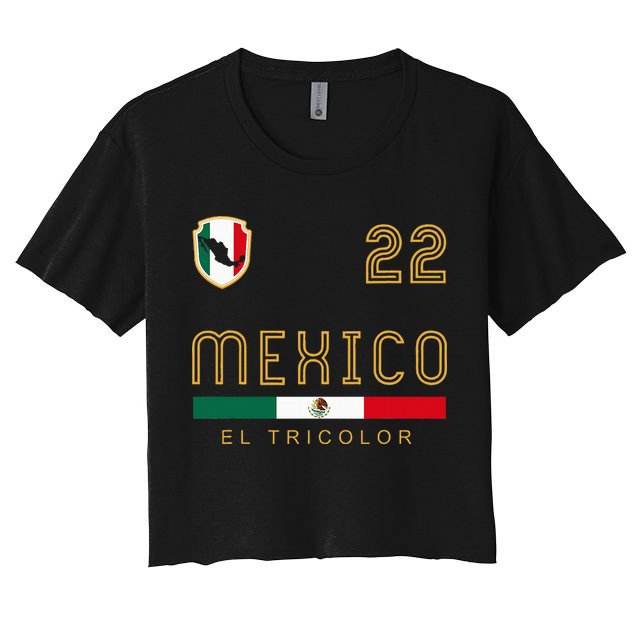 Vintage Mexico Jersey Futbol Soccer Flag Crop Top