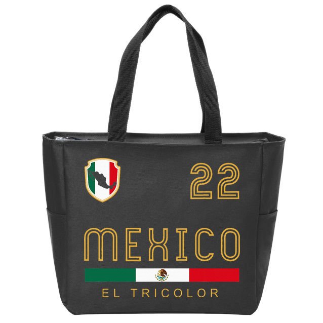 Vintage Mexico Jersey Futbol Soccer Flag Zip Tote Bag