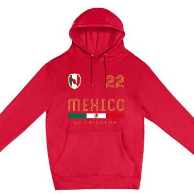 Vintage Mexico Jersey Futbol Soccer Flag Premium Pullover Hoodie