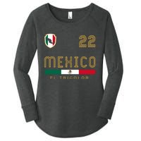 Vintage Mexico Jersey Futbol Soccer Flag Fan Gift Women's Perfect Tri Tunic Long Sleeve Shirt