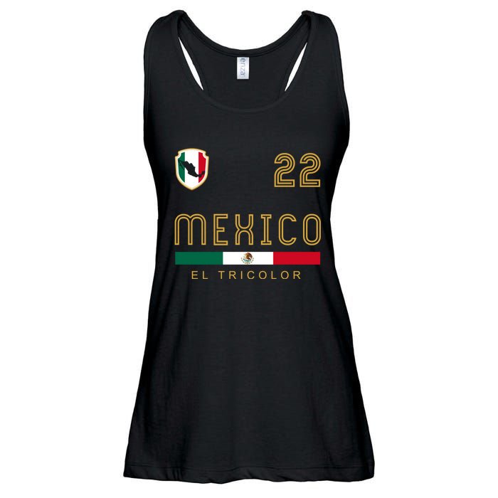 Vintage Mexico Jersey Futbol Soccer Flag Fan Gift Ladies Essential Flowy Tank