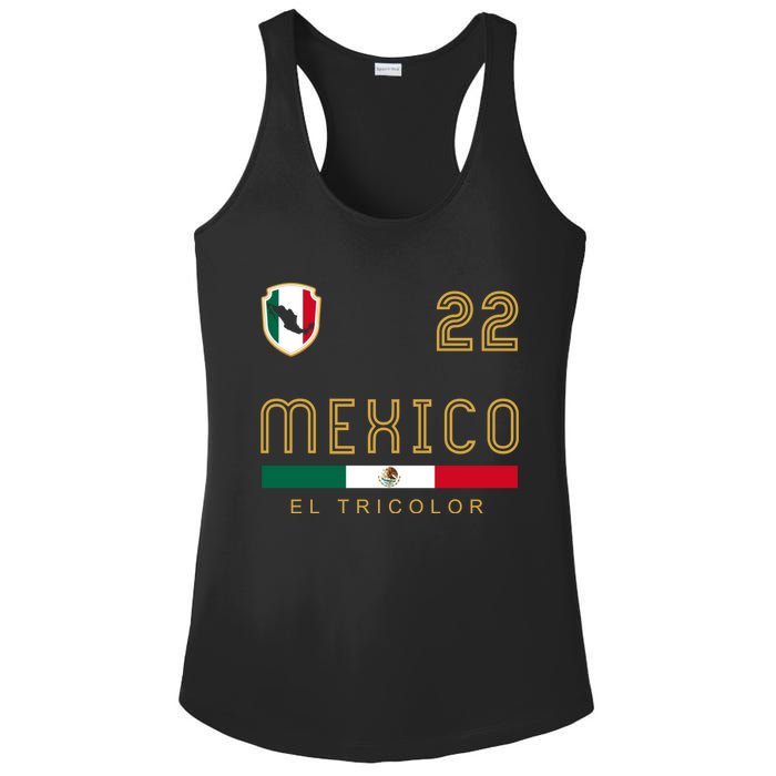 Vintage Mexico Jersey Futbol Soccer Flag Fan Gift Ladies PosiCharge Competitor Racerback Tank