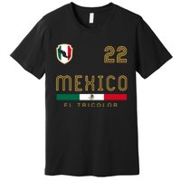 Vintage Mexico Jersey Futbol Soccer Flag Fan Gift Premium T-Shirt