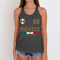 Vintage Mexico Jersey Futbol Soccer Flag Fan Gift Women's Knotted Racerback Tank