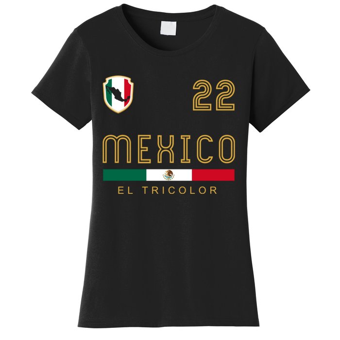 Vintage Mexico Jersey Futbol Soccer Flag Fan Gift Women's T-Shirt