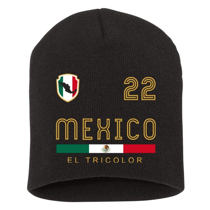 Vintage Mexico Jersey Futbol Soccer Flag Fan Gift Short Acrylic Beanie