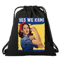 Vote Madam Kamala President Harris Yes We Kam Madam Harris Fun Drawstring Bag