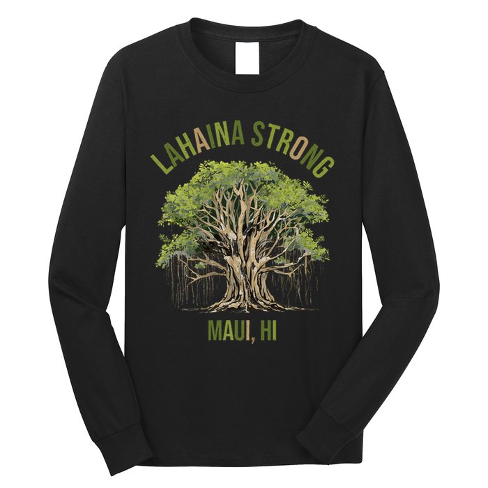 Vintage Maui Lahaina Hawaii Old Banyan Tree Strong For All Long Sleeve Shirt